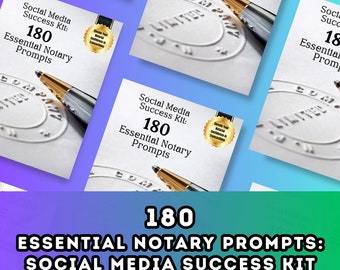 Notary Prompts, Notary Social Media Success Kit, Notary Marketing, Notary Bundle, Mega Bundle Notary, Loan Signing Agent, Notary Tools
