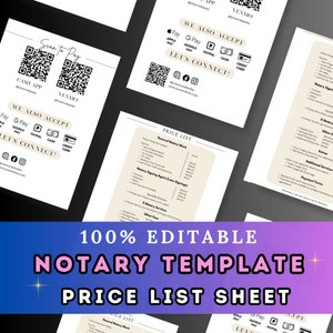 Lista de Preços de Notários, Panfletos de Notários, Pacote de Notários, Marketing de Notários, Notário, Pacote de Notários, Modelos de Notários, Notário Público, Editável