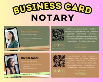 Notary Business Card, Notary Agent Marketing And Branding Bundle, Notary Public, Business Card, Notary, Notary Bundle, Notary Templates