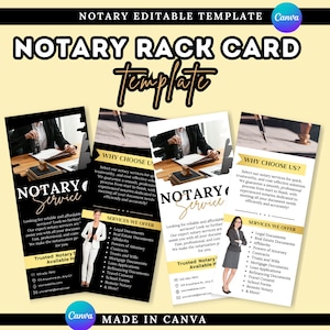 Notary Rack Card Template, Notary Marketing Flyer, Notary Flyer Template, Loan Signing Agent, Notary Editable Flyer, Notary Marketing