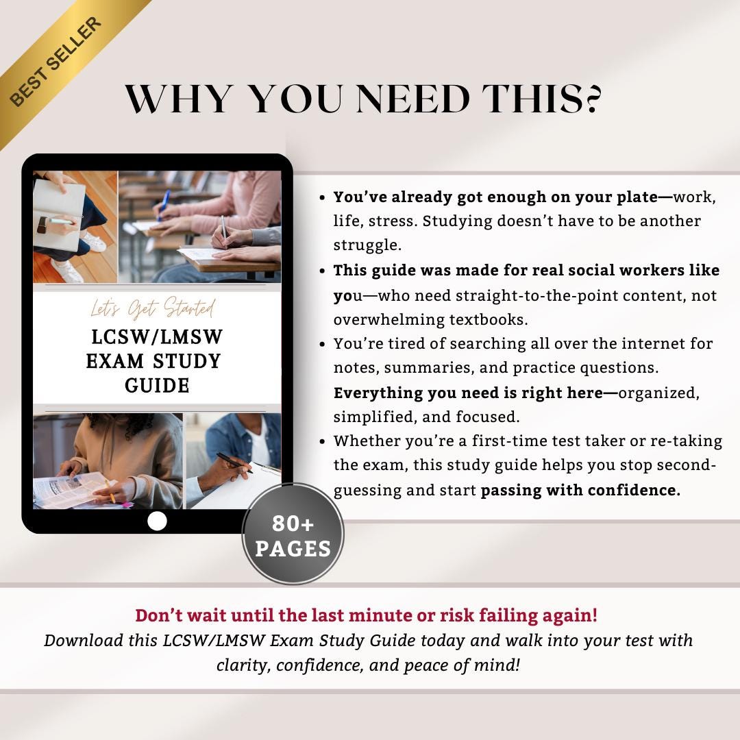 Lsw Study Guide Plan Example LCSW/LMSW Study Guide, ASWB Exam Tool, Social Work License Prep, Dsm 5 ...