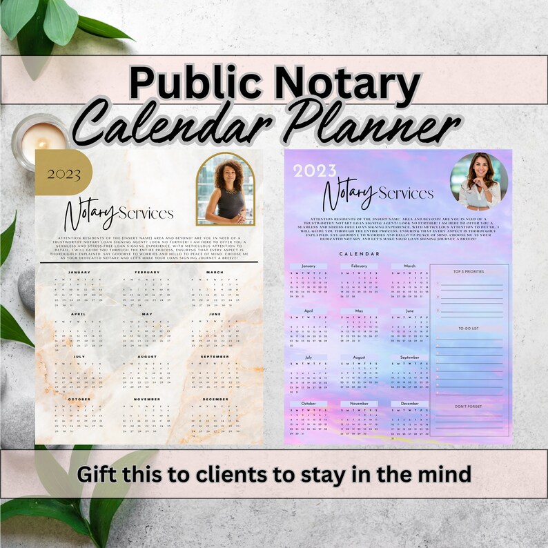 Notary Calendar 2023, Notary Business, Notary Marketing, Notary Public