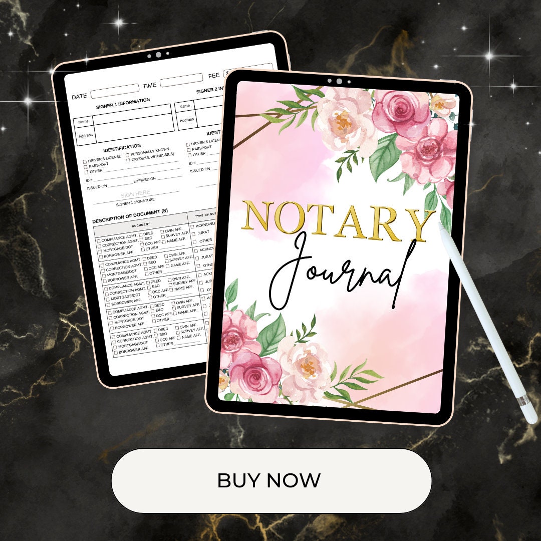 Notary Journal Digital Journal Notary Notary Public Signing Agent