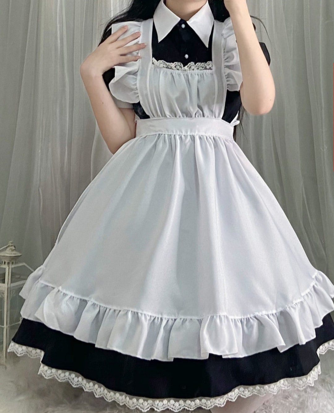 5XL Dress Women's Clothing Maid Uniform Black and White - Etsy