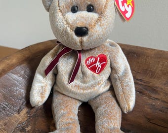 ORIGINALE Ty Beanie Babies Vintage anni '90 1999 FIRMA l'orso con etichette Raro HTF