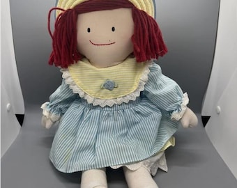 Vintage Eden 1990 Madeline Peluche Bambola Giocattolo Vestito Floreale Primaverile Pasqua Usato