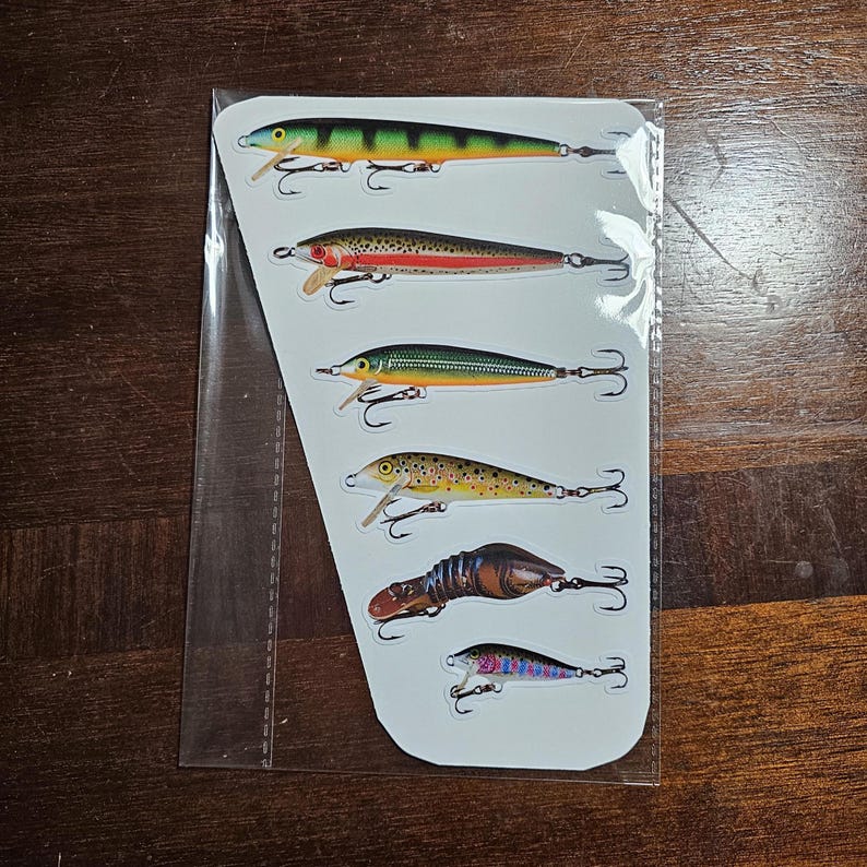 Fishing Lure Sticker Set - Bass Fishin' Bait Decals - 6 Piece Pack - Etsy