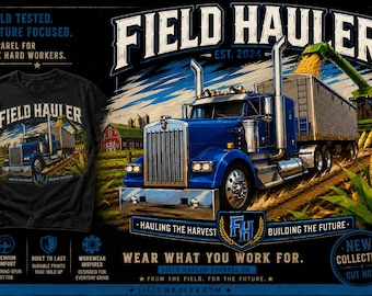 T-shirt camionneur de transport de maïs | T-shirt graphique Harvest Hauler | Chemise Farming & Semi Truck