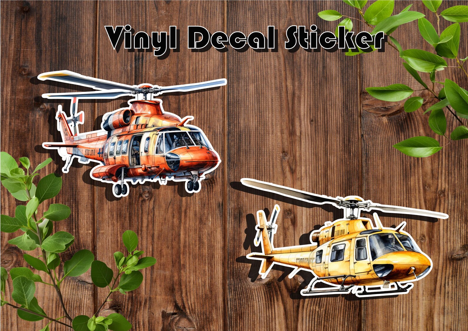 Helicopter Vinyl Decal – Durable Die-cut Sticker - Etsy