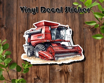 Combine Tractor Vinyl Decal Sticker - Farm Equipment