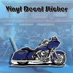 Motorcycle Road Glide Stickers - Mancave Garage Decal - Vinyl Die-Cut Premium Decal Sticker