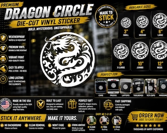 Sticker dragon en vinyle - Sticker résistant aux intempéries pour voiture/ordinateur portable