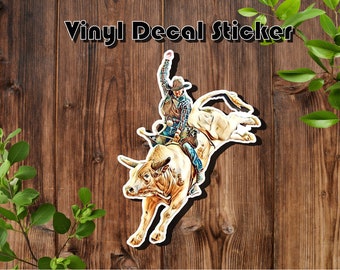Rodeo Bullriding - Vinyl Die-Cut Sticker Decal - Cowboy - Western -