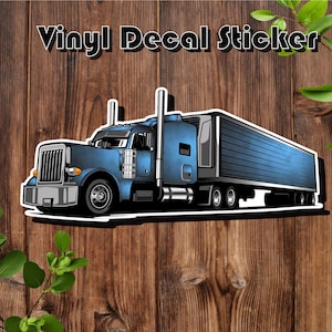 May include: A blue semi-truck with a trailer, a vinyl decal sticker.