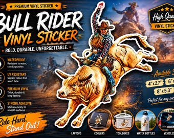 Rodeo Bullriding - Sticker vinyle découpé - Cowboy - Western -