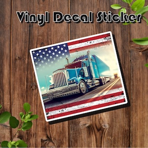 American Trucker - Truck Sticker - Vinyl Die-Cut Premium Sticker Decal - Trucking - Semi Truck Trailer