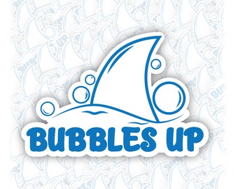 Bubbles Up Sticker, RIP Jimmy, Positive Energy Decal, Water Proof, Sticker for Laptop, Car Truck, Big Size 5in