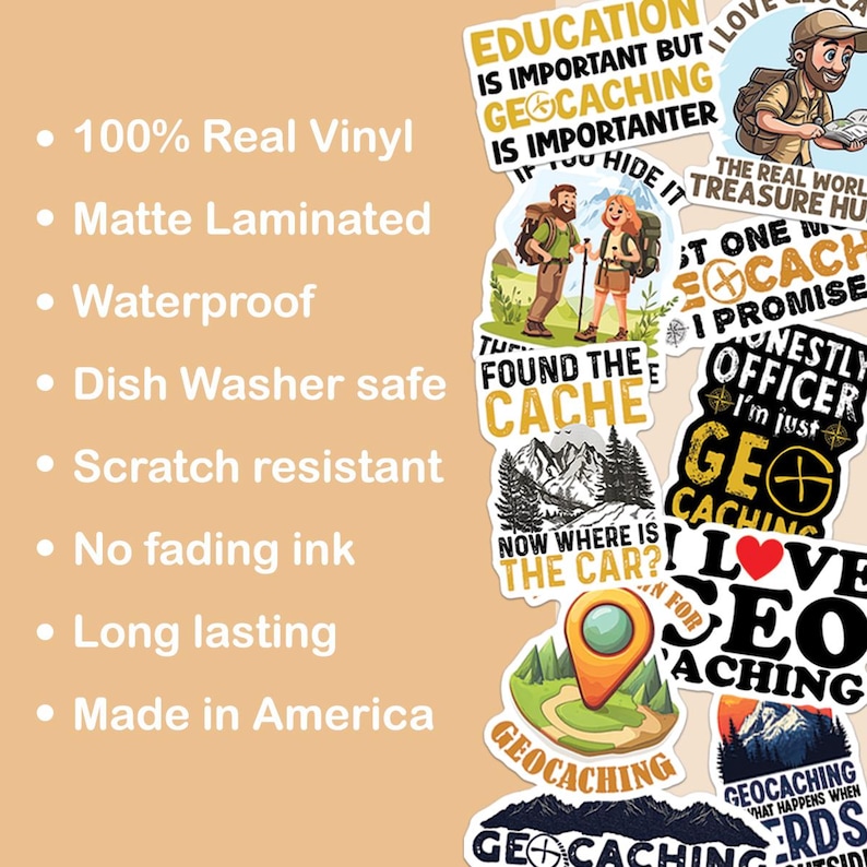 10pcs Geocaching Sticker Pack – Adventure Geocaching, GPS Explorer ...