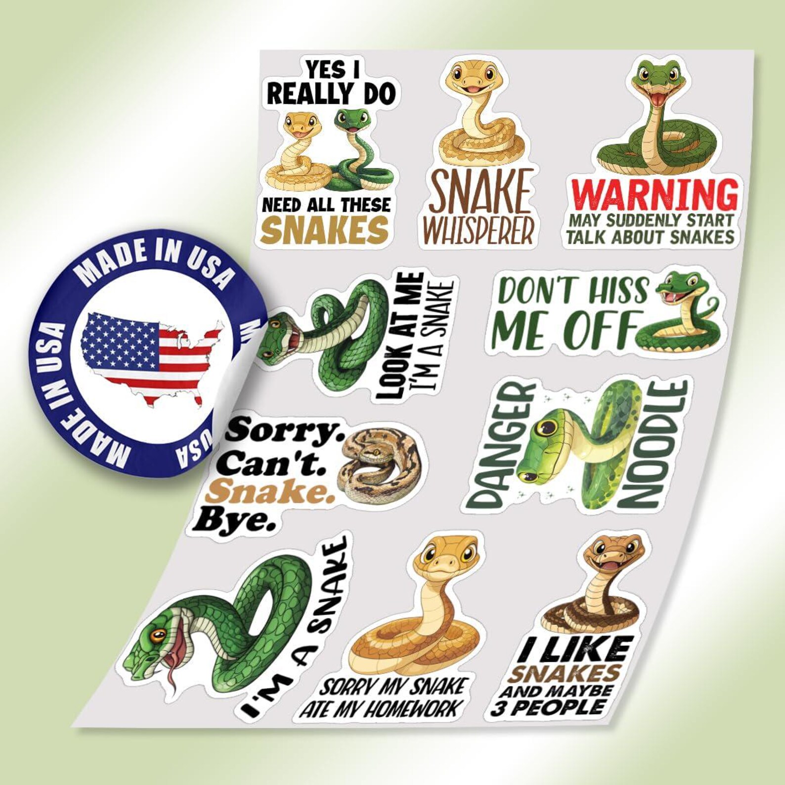 10pcs Snake Stickers Pack, Bold Snake Sticker, Edgy Snake Sticker ...