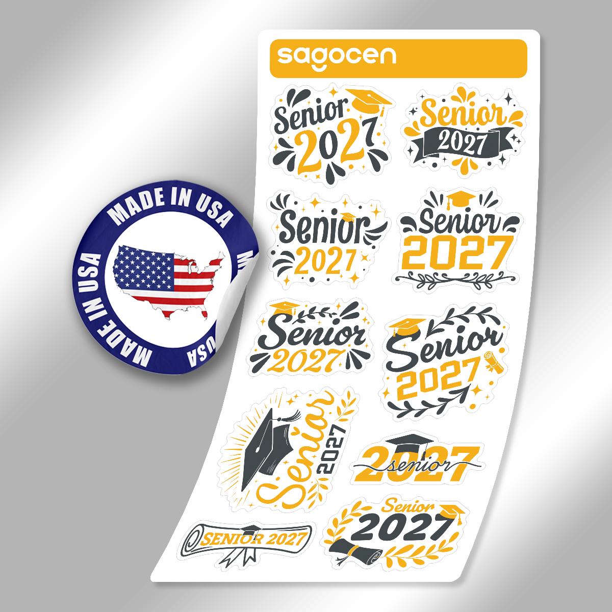 2027 Racing Sticker Senior 2027 Graduation Sticker Sheet, Class of 2027 Grad Vibes Decals ...
