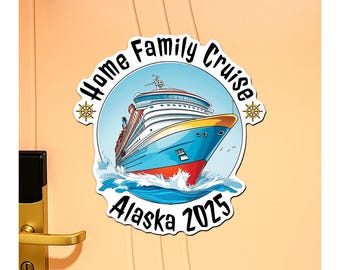 Family Cruise Door Magnet, Personalized Destination Design, Custom Family Name Sign, Cruise Vacation Keepsake Gift