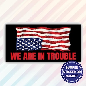 America Is In Distress, We Are In Trouble Magnet And Bumper Sticker, Distress Flag, Liberal Democrat, Political Activism, Resist Oppression