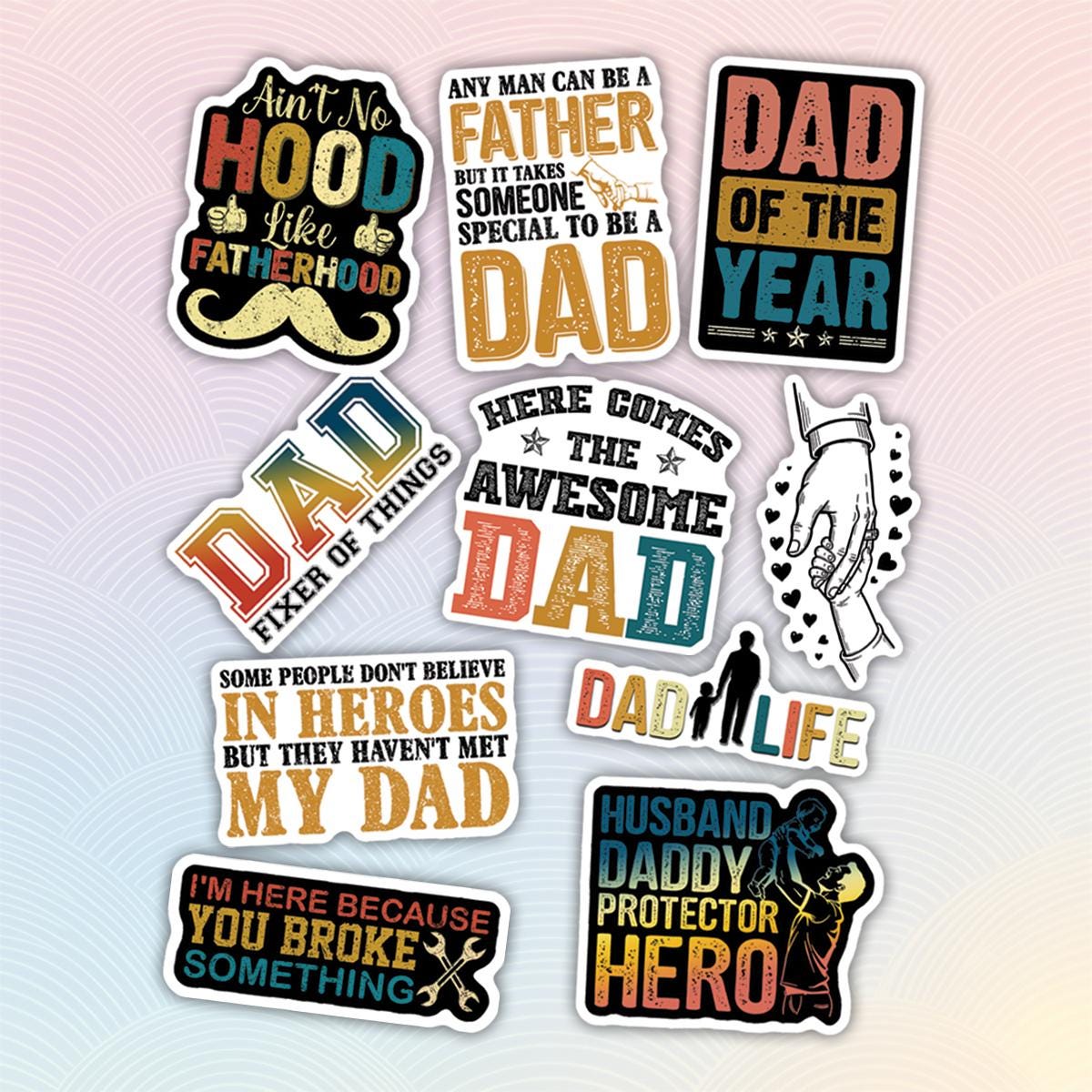 Why U R Angry Daddy Sticker Dad Sticker Pack – Waterproof Vinyl Decals, Father's Day Gift (10pcs ...