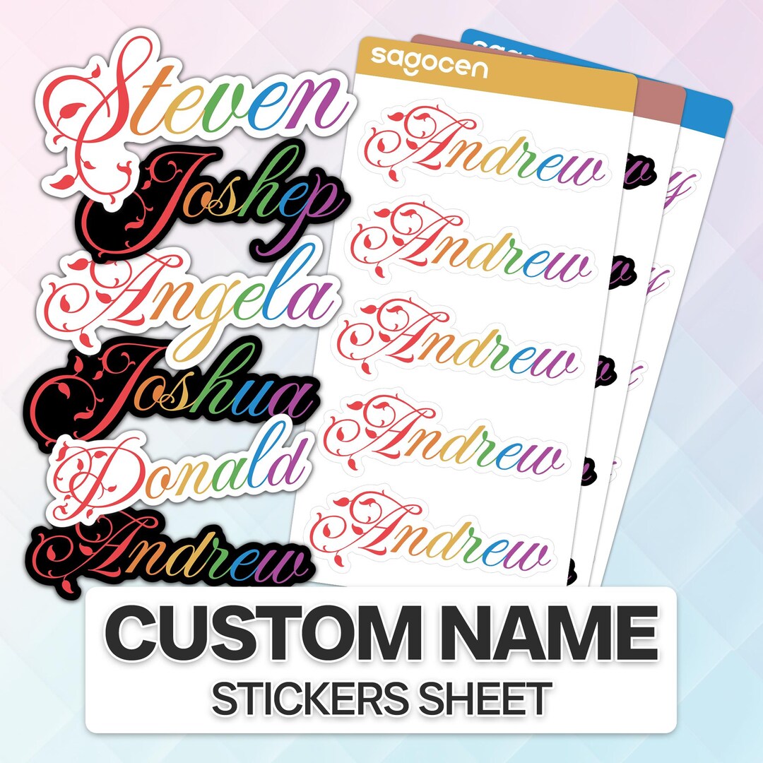 Beautiful Name Sticker Personalized Name Sticker Sheet 5