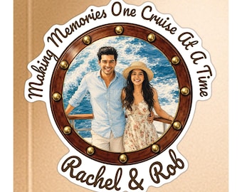Personalized Porthole Cruise Door Magnet, Couple Photo Keepsake, Cruise Cabin Decor
