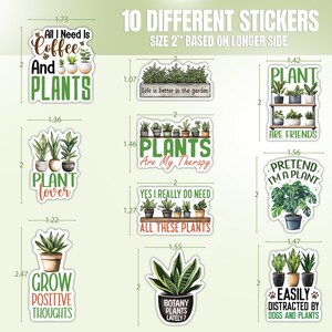 10pcs Plant Lover Stickers Garden Botanical Plant Pot Gardener Lover Multiple Designs, Gardening stickers, Pots Sticker, Botanical stickers image 6