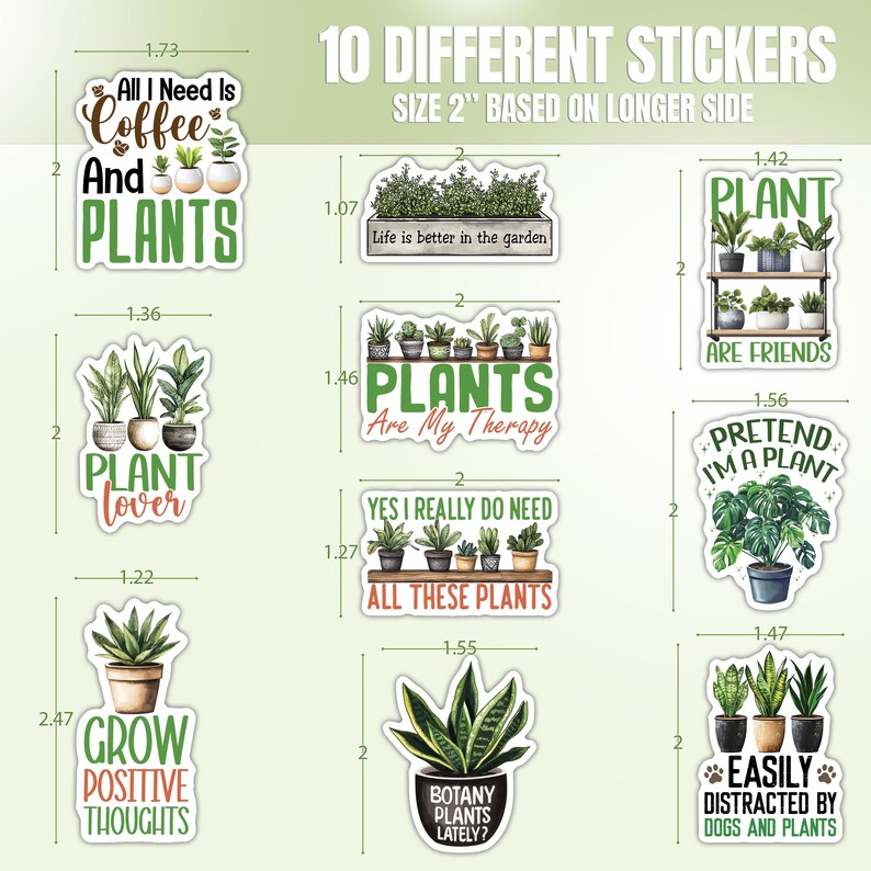 10pcs Plant Lover Stickers Garden Botanical Plant Pot Gardener Lover Multiple Designs, Gardening stickers, Pots Sticker, Botanical stickers image 6