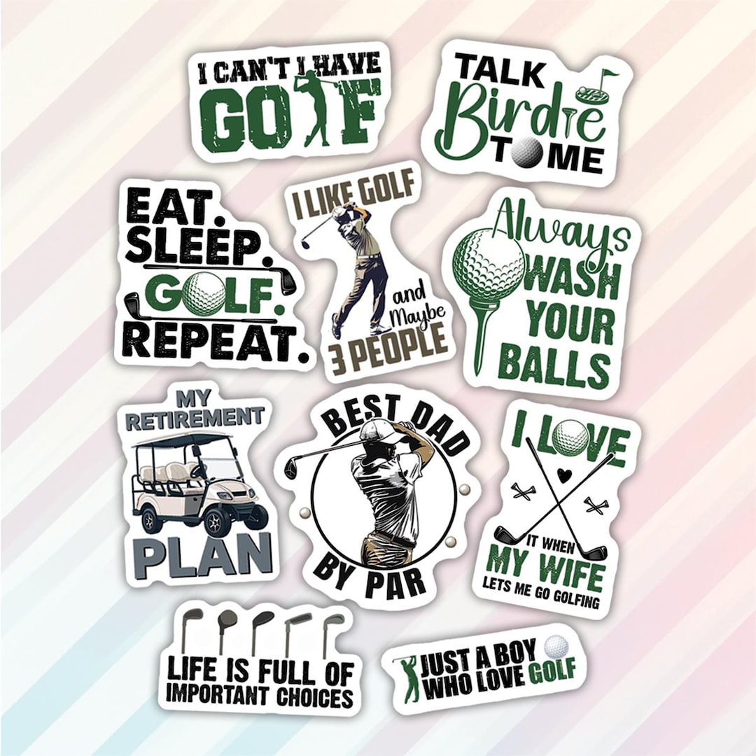 Golf Boot Sticker 10pcs Golf Stickers Pack, Golf Lover, Motivational Golf Decal, Golf ...