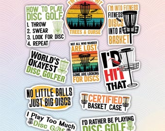 10pcs Disc Golf Stickers Pack, Disc Golf Putter, Disc Golf Disc Sticker, Pro Disc Golf, Disc Golf Quote Stickers, Precision Sport Stickers