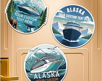 Personalized Alaska Cruise Magnet, Custom Cruise Door Magnet, Alaska Cruise Decor, Vacation Keepsake, Expedition Cruise Gift