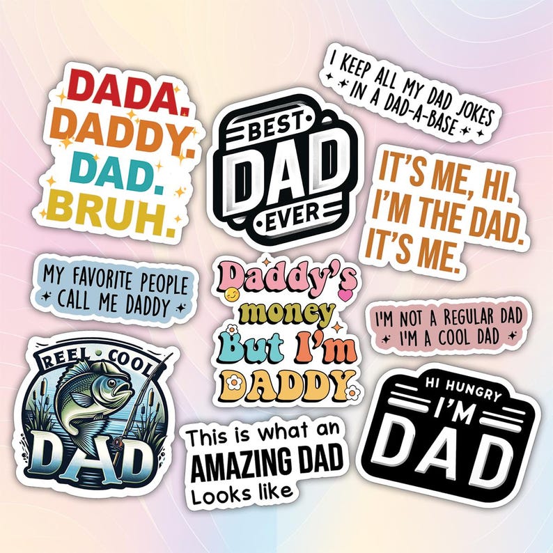 Dad Sticker Pack – Waterproof Vinyl Decals, Father's Day Gift (10pcs ...