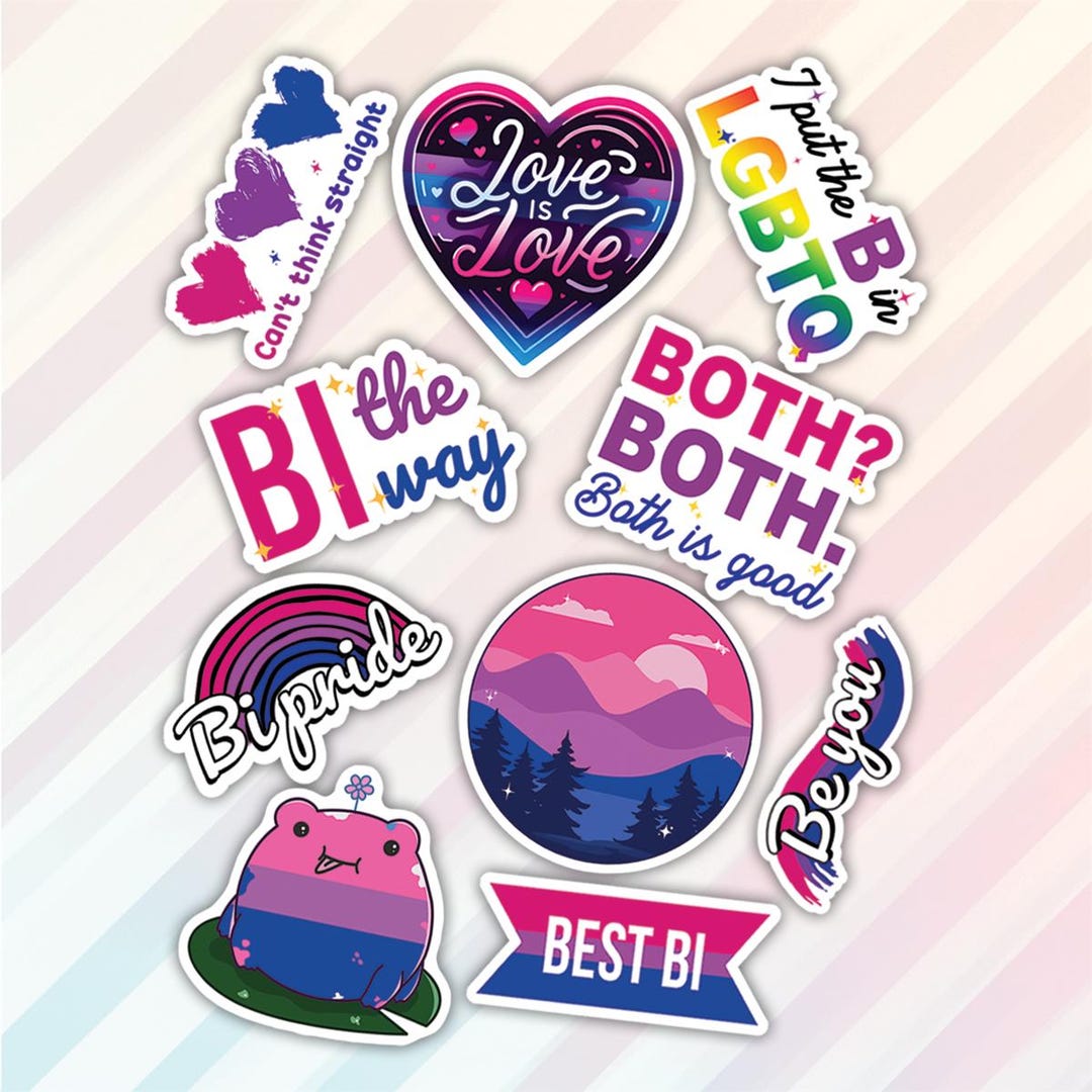 10pcs Bisexual Stickers Pack, Subtle LGBTQ+ Sticker, LGBT Pride Sticker ...