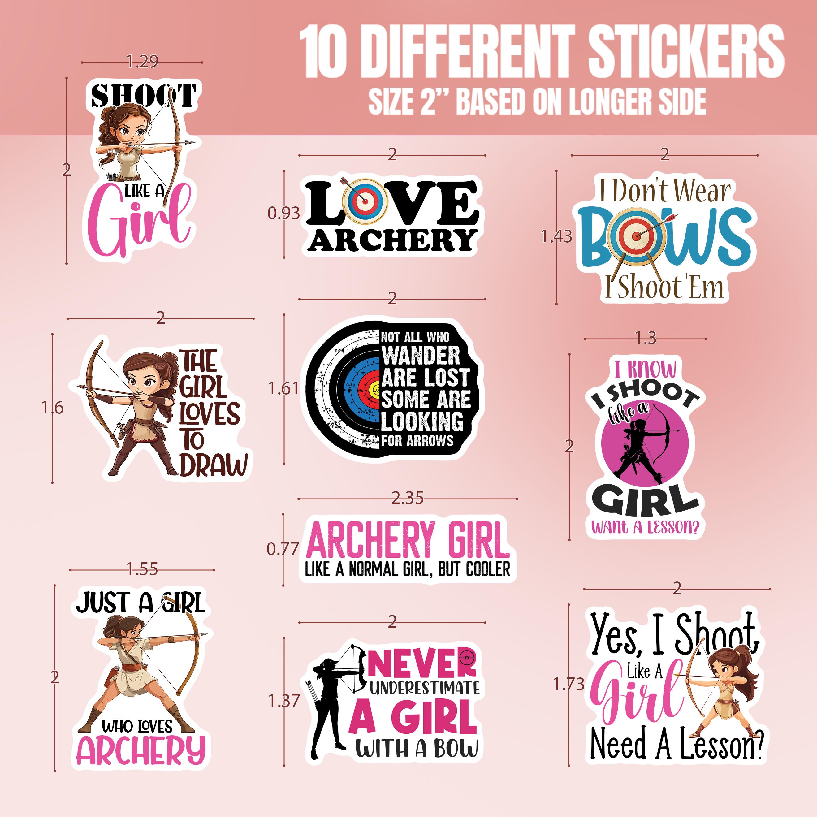 10pcs Archery Stickers Pack, Hunting Archery, Target Bow Stickers ...