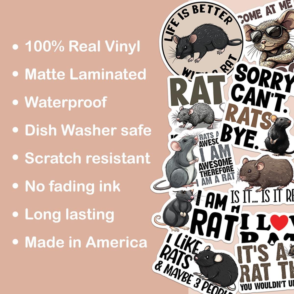 Sticker De Rata Colgada 10pcs Rat Stickers Pack, Cute Fancy Rat Sticker, Rat Peeking, Kawaii ...