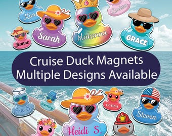 Cruise Ducks Door Magnet – Personalized & Ready to Sail! Multiple Designs, Two Sizes Available, Cabin Door Decorations With Your Own Names.