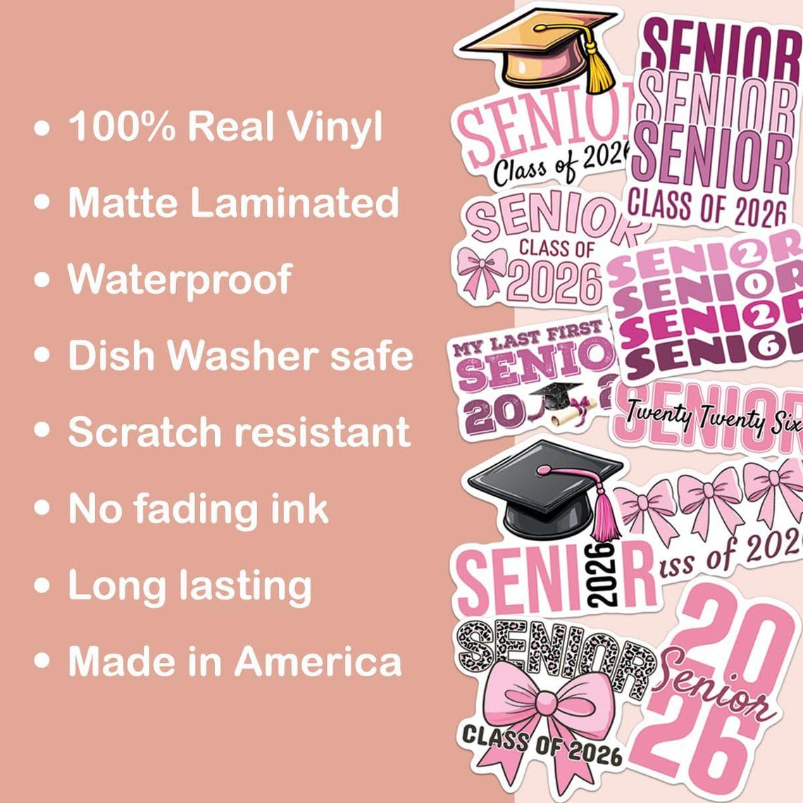 10pcs Senior 2026 Sticker Sheet – Class of 2026, High School Graduation ...