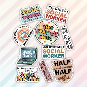 10pcs Social Worker Sticker, Social Worker Gift, Motivational Inspirational Sticker, Funny Social Worker Sticker, Empowering Lives Sticker
