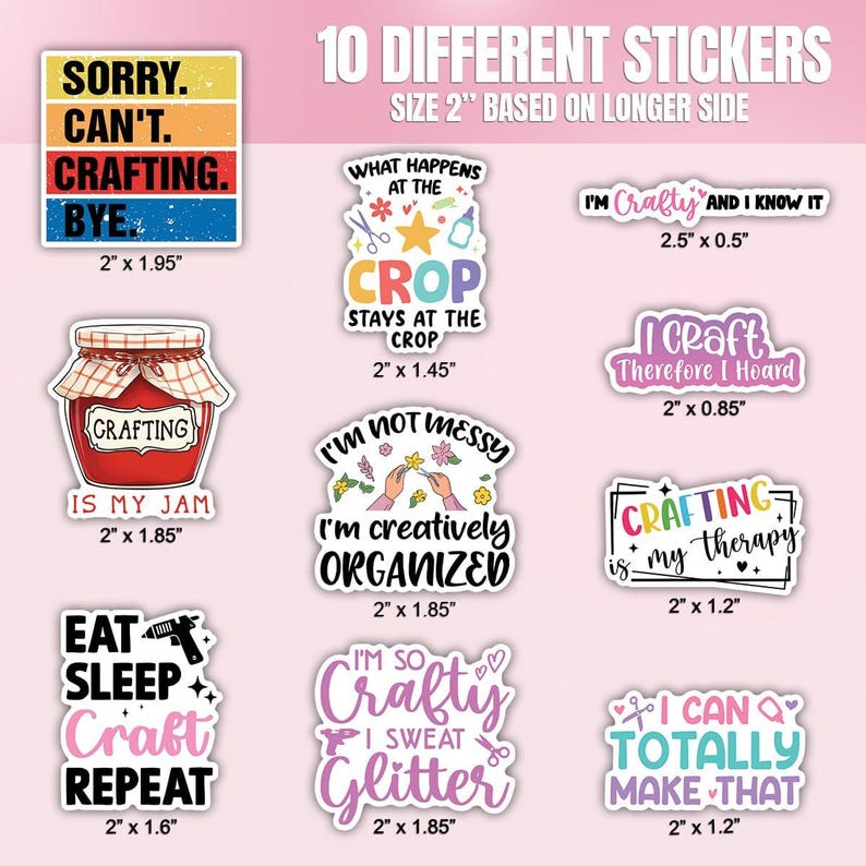 10pcs Crafting Stickers Pack, Creative Crafting, Decorative Crafting ...