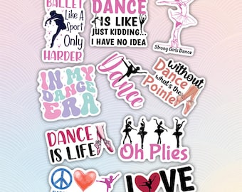 10pcs Ballet Dance Stickers Pack, Ballerina Dance Stickers, Ballet Girl Stickers, Ballet Dancer Stickers For Kindle, Laptop, Tumbler
