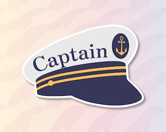 Boating Captain Sticker, Anchor Sticker, Cruise Decal, Boat Life, Lake Life, Captain's Choice, Retro Nautical Decal for Boats And Coolers