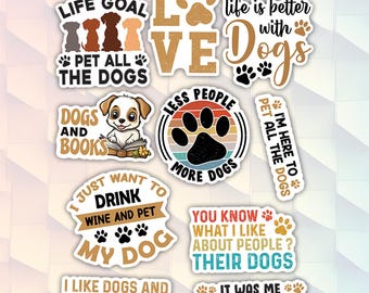 10pcs Dog Lover Stickers, Cute Dog Lover Gift, Dog Mom Decal, Kawaii Dog, Kawaii Animal For Lover, Funny Dog, Cute Pet, Kawaii Pet Sticker