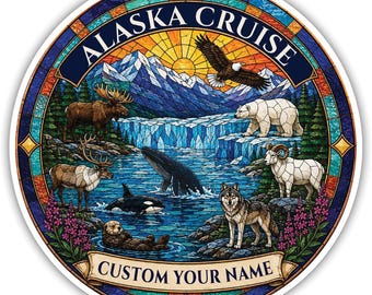 Personalized Alaska Cruise Door Magnet, Alaskan Cabin Sign, Custom Cruise Door Decor, Family Alaska Vacation Keepsake, Cruise Gift