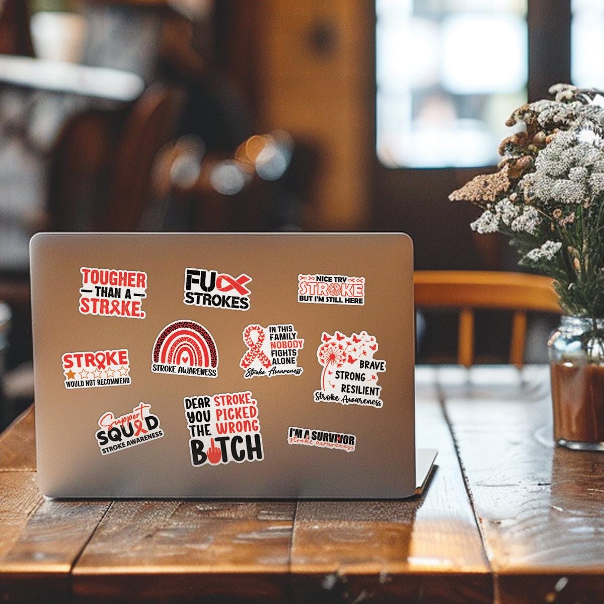 10pcs Stroke Awareness Sticker Pack – Stroke Warrior, Stroke Strong ...