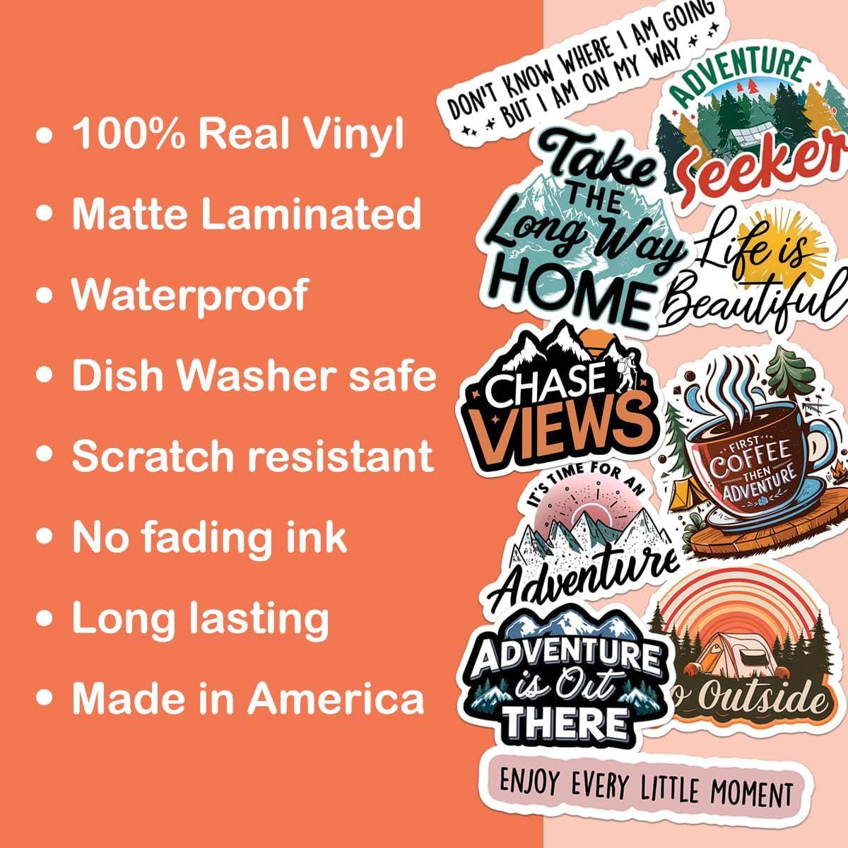 10pcs Adventure Stickers Pack, Mountain Adventure Stickers, Outdoor ...