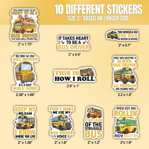 10pcs Bus Driver Stickers Pack, School Bus Driver, Captain Of The Struggle Bus Sticker, Public Transport Sticker, Blue Collar Sticker image 2