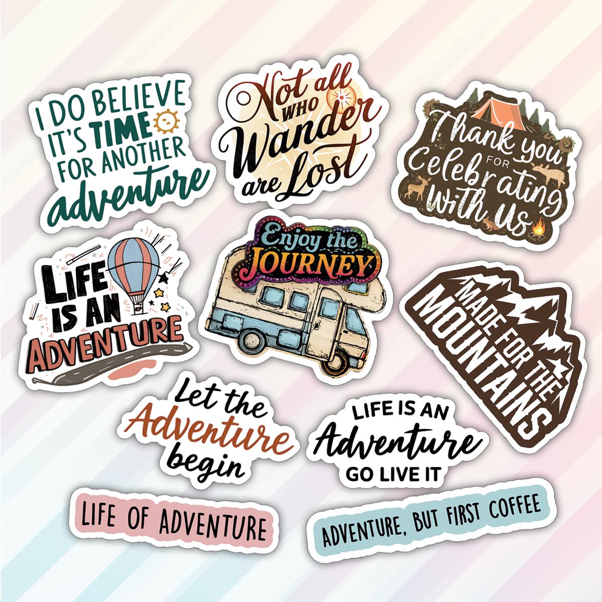 10pcs Adventure Stickers Pack, Mountain Adventure Stickers, Outdoor ...